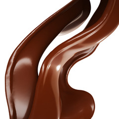 A splash of chocolate. 3d illustration, 3d rendering.