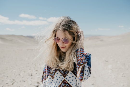Portrait of a hippie girl