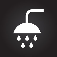 shower with dripping water illustration. Batroom vector icon