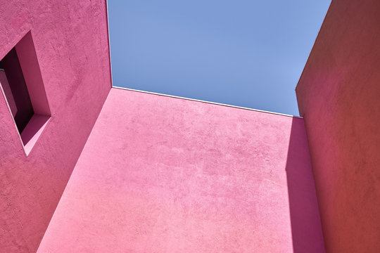 Colorful pink architecture