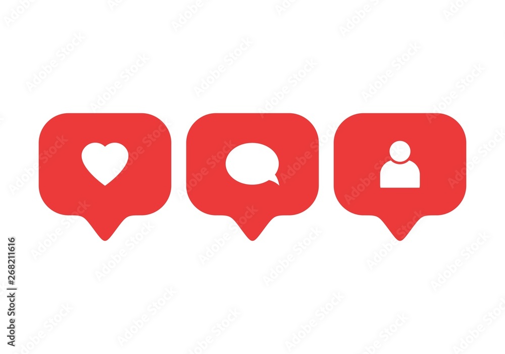 Poster like icon vector. comment icon vector. follower icon vector. social media. social network. notificat