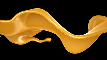 Splash of caramel. 3d illustration, 3d rendering.