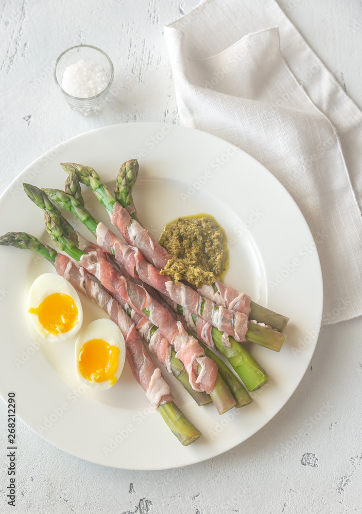 Wall mural bacon wrapped asparagus dippers