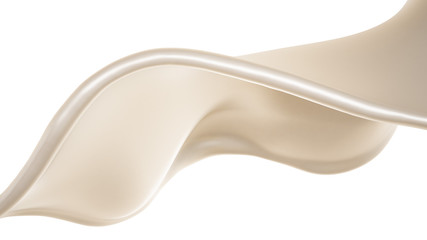 Splash of a light liquid on a white background. 3d illustration, 3d rendering.