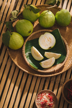 Fresh guava with salt and chili