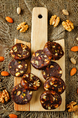 Dates and nuts roll. Indian sweets. Khajoor Katri