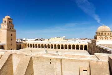 Fototapeta premium Panorama of the Great Mosque in Kairouan, Tunisia.