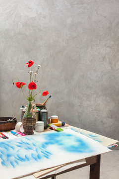 Detail in an artist studio