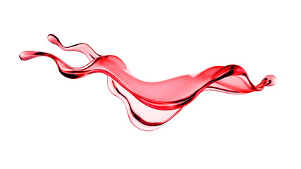 Obraz na płótnie Canvas A splash of wine on a white background. 3d illustration, 3d rendering.