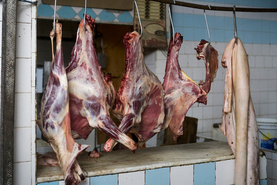 Meat market in Salvador de Bahia, Brazil