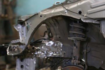Undercarriage of the car after the accident