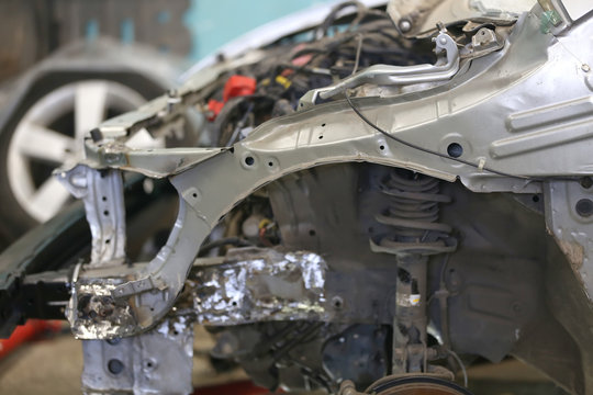 Undercarriage of the car after the accident