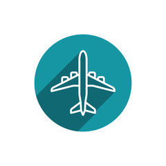 Airplane icon. Travel flight symbol. Flight tickets sign. Perfect airplane flat icon for travel and transportation illustration