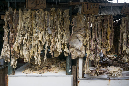 Meat market in Salvador de Bahia, Brazil