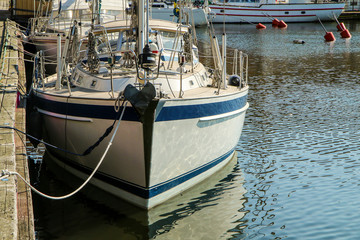 Fototapeta premium The detail of the ship, sailing boat floating in the harbor 