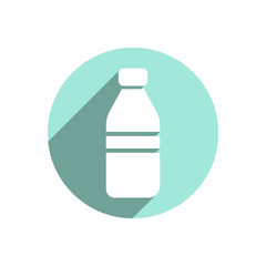 Simple Plastic Bottle icon in flat style on isolated background. Water bottle icon.