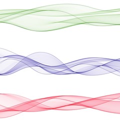 set Abstract vector waves. color lines. eps 10