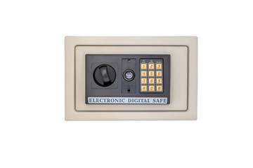 electronic digital safe isolated on white background with clipping path