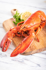 whole boiled lobster image