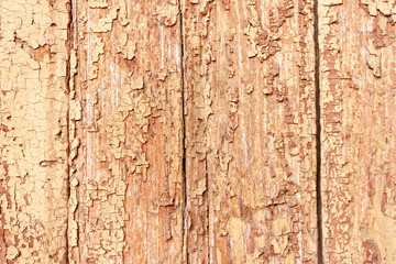 Grunge peeling Antique beige paint Wooden Background texture
