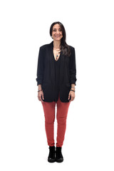 Fototapeta premium full portrait of middle aged woman isolate on white