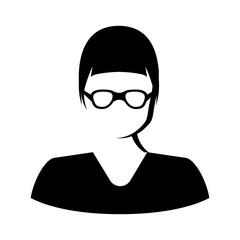 Isolated female avatar icon with glasses - Vector