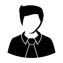 Isolated male avatar icon with tie - Vector