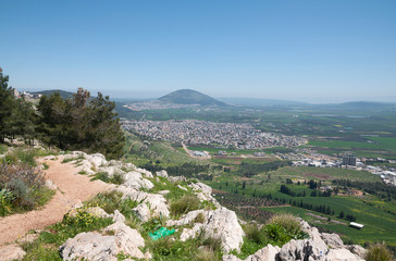 Mount Tabor and the Jezreel Valley from the mount precipice