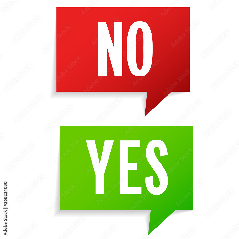 Poster selection buttons between no and yes. choise icon vector illustration. ok mark. like and dislike ico
