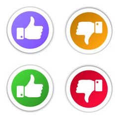 Choise icon vector illustration. Ok mark. Like and dislike icons set. Selection buttons between NO and YES. Set of modern color and style.