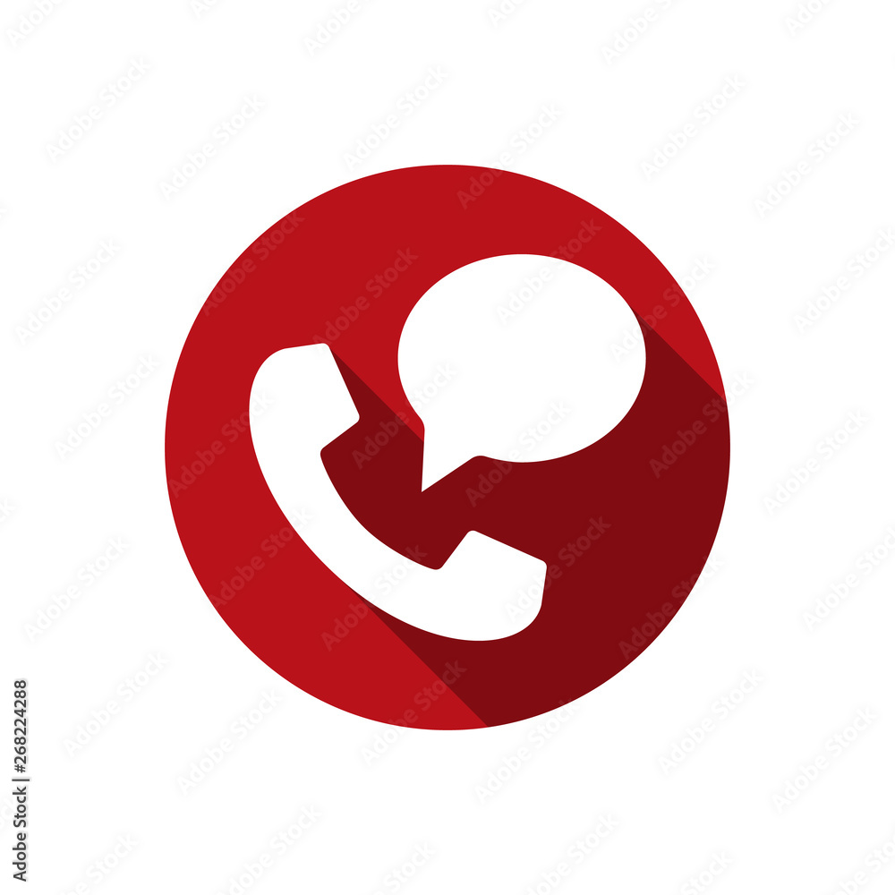 Poster call icon with speech bubble. phone and chatting bubble in trendy flat style for perfect mobile and 