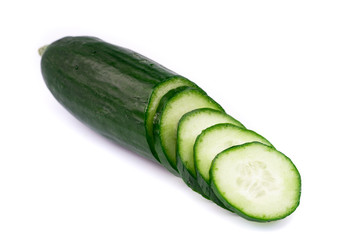 fresh cucumber on white background