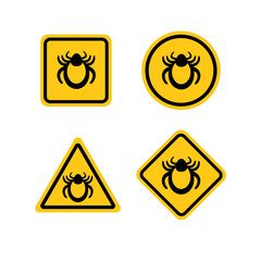 Ticks warning mite bug sign. Encephalitis parasite icon. Beetle tick danger crossed sign vector flat icon. Tick mite bug Attention symbol. Forbidden sign