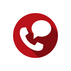 Call icon with speech bubble. Phone and chatting bubble in trendy flat style for perfect mobile and web concept