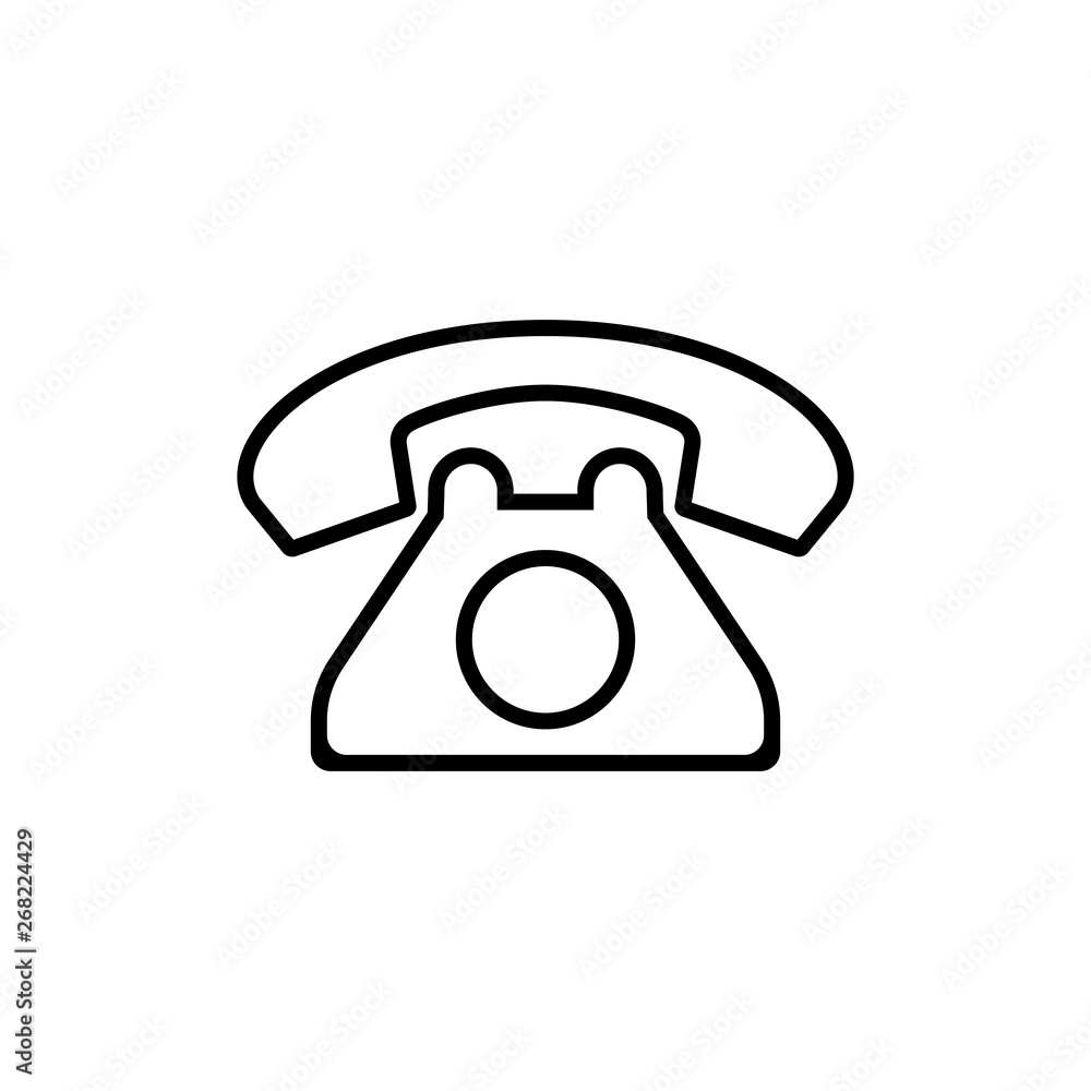 Poster retro telephone web icon. vintage telephone icon in line style. telephone icon. contact sign. call s