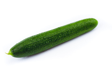 fresh cucumber on white background