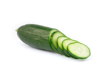 fresh cucumber on white background