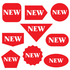 Sign New sticker. Special offer sale red tag isolated vector illustration. New Discount offer price label, symbol for advertising campaign in retail, sale promo marketing, Offer on shopping day