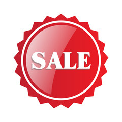 Sale label sticker illustration. Discount offer tag design. Special promotion banner. Shop buy button. Coupon mark.
