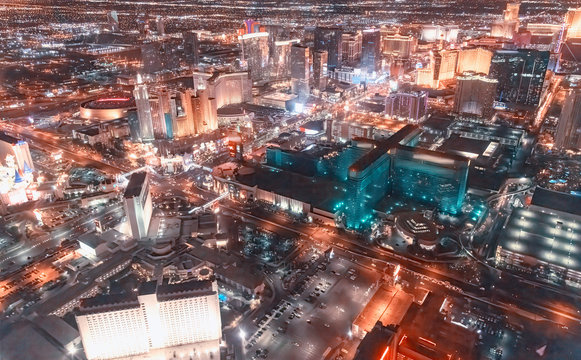 Aerial view of Las Vegas skyline from helicopter © jovannig