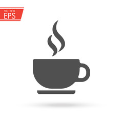 Coffee cup icon. Restaurant and Cafe hot drink symbol. Morning espresso sign. Cappuccino emblem. Latte logo.