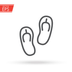 Flip Flop sandal slippers icon. Beach footwear sign. Summer travel symbol. Holiday sea shoe emblem.