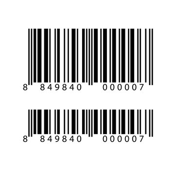 Realistic Barcode. Bar code sale data symbol. Shop sticker. Sell scaner emblem. Supermarket identification price illustration.