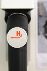 High pressure (700 bar) hydrogen fuel filler nozzle for refueling hydrogen powered commercial vehicles © Stephen