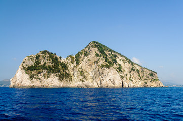 Fototapeta na wymiar Small, uninhabited Greek Island off the coast of Zakynthos