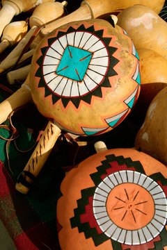 Native American hand painted rattles