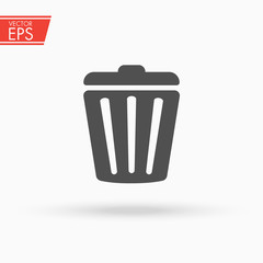 Trash can icon. Garbage bin sign. Recycle basket vector illustration. Delete concept. Rubbish trashcan symbol.