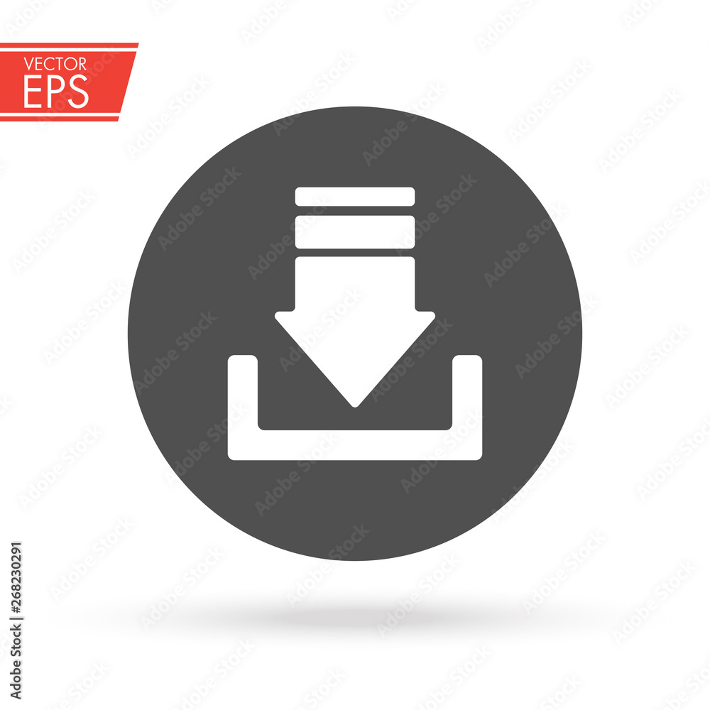Poster download button icon. downloading file internet symbol. navigation site element.