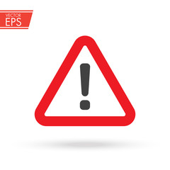 The attention icon. Danger symbol. Flat Vector illustration. Vector attention sign with exclamation mark icon. risk sign vector illustration.