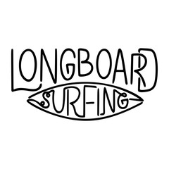 Surf lettering quote for posters, prints, cards. Surfing related textile design. Vintage illustration.